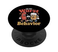 On My Wurst Behavior Oktoberfest Funny German American Humor PopSockets PopGrip Adesivo