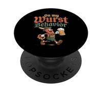 On My Wurst Behavior Oktoberfest Funny German American Humor PopSockets PopGrip Adesivo