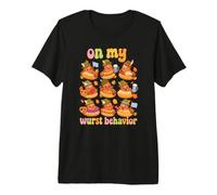 On My Wurst Behavior Oktoberfest Shirt Funny Bratwurst Maglietta Premium