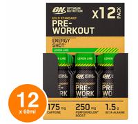 ON Optimum Nutrition Gold Standard PreWorkout Shot Gusto a Scelta - 12x60ml