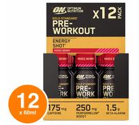 ON Optimum Nutrition Gold Standard PreWorkout Shot Gusto a Scelta - 12x60ml