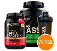 ON Optimum Nutrition Kit Gold Standard Whey 768g Serious Mass 2.73kg con Shaker
