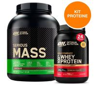 ON Optimum Nutrition Kit Proteine Whey 768kg e Serious Mass 2.73kg Cioccolato