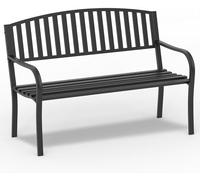 On Shine Panca da giardino da 127,7 cm, resistente alle intemperie, in ghisa, struttura interamente in metallo, antiruggine, panca da giardino per veranda, cortile, prato, terrazza