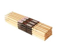 On Stage - Bacchette per batteria in noce americano 2B, con punta in nylon, 12 paia