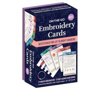 On-the-go Embroidery Cards Set 1: 60 Stitches for Left & Right Handers, 3 Thread Organizers, 3 Take-along Rings