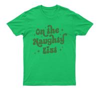 On The Naughty List Christmas Holiday Maglietta Uomo Donna Maglietta...