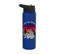 On The Road Again - Design vintage Wilderness Adventure Stainless Steel Insulated Water Bottle