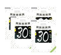 On The Wall - Festone con scritta "Happy 30th Birthday", 4 metri, con 10 bandiere, in carta riciclabile, per tavolo da parete, per interni ed esterni, confezione da 4