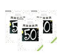 On The Wall - Festone con scritta "Happy 50th Birthday", 4 metri, con 10 bandiere, in carta riciclabile, per tavolo da parete, decorazione per interni ed esterni, confezione da 3