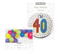 On The Wall - Kit di ghirlande di palloncini multicolore con 50 palloncini in lattice, striscia da 2 metri, spilla da 8,5 cm, set completo di decorazioni per sfondi o tavoli
