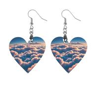 On Top of The Cloud, orecchini in legno da donna, eleganti gioielli vintage in legno, orecchini leggeri per matrimoni, feste, regalo di tutti i giorni, Apricot shaped, Legno, Legno