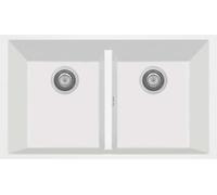 ON8420ST UG98 - Lavello Cucina 2 Vasche Sottotop 84 cm Bianco