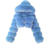 ONAIC Cappotto in Pelliccia da Donna Taglie Forti - Giacca in Pile con Cappuccio Teddy Cappotto Corto in Ecopelliccia Giacca in Pile in Pelliccia Sintetica Calda Giubbotto Trapuntato Soffice Giacca di