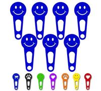 OnAir® Gettoni per carrello della spesa con sgancio rapido; portachiavi con gettone per carrello; gettone per carrello staccabile subito (Happy Face, Blu, 7 pezzi)