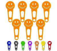 OnAir® Gettoni per Carrello Spesa con Portachiavi - Gettoni Subito Estraibili, Facili da Usare e da Reinserire (Happy Face, Arancione, 24 pezzi)