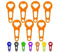 OnAir® Gettoni per Carrello Spesa con Portachiavi - Gettoni Subito Estraibili, Facili da Usare e da Reinserire (Cuore, Arancione, 7 pezzi)