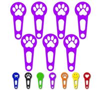 OnAir® Gettoni per Carrello Spesa con Portachiavi - Gettoni Subito Estraibili, Facili da Usare e da Reinserire (Zampa, Viola, 7 pezzi)