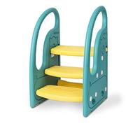 Onasti Scaletta gradini, Sgabello a tre gradini per bambini, Sedile per Addestramento per WC, Scaletta Bagno per bambini, Multifunzione, Regolabile in Altezza, Funzione Antiscivolo - (Verde)