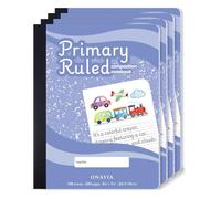 ONAVIA Quaderno per composizione primaria, K-2, a righe con spazio per foto, 24 x 19,5 cm, blocchi per scuola, bambini, disegni dell'asilo e diari bianchi, confezione da 4