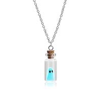 ONBRIG Collana con fantasma adotta un fantasma in un barattolo, collana per donne e uomini, collana con ciondolo a forma di fantasma in bottiglia, collana con fantasma che si trova al buio, divertente