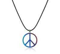 ONBRIG Collana della pace Hippie Accessori per le donne anni '70 in acciaio inossidabile collana segno di pace collana hippie accessori anni '70 gioielli hippie, Acciaio inossidabile, Nessuna pietra