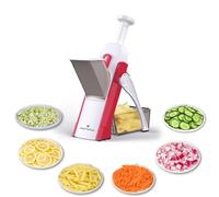 ONCE FOR ALL Mandolina Affettatrice di verdure Spessore regolabile Patate Cipolla Chopper Kitchen Chopping Artifact Multifunzionale Cutte (Pavo rosso)