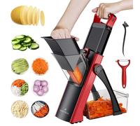 ONCE FOR ALL Mandolina Affettatrice di verdure Spessore regolabile Patate Cipolla Chopper Kitchen Chopping Artifact Multifunzionale Cutte (Nero Rosso)