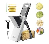 ONCE FOR ALL Mandolina Affettatrice di verdure Spessore regolabile Patate Cipolla Chopper Kitchen Chopping Artifact Multifunzionale Cutte (Bianco e nero + coltello)