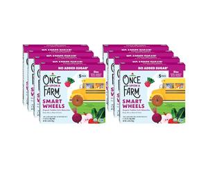 Once Upon a Farm Organic Smart Wheels - Barretta per bambini con aggiunta di zinco, per la salute del cervello, 8 scatole, 40 barre totali
