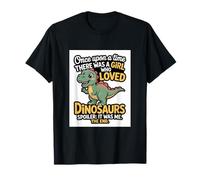 Once Upon A Time Dinosaur Shirt - Girl Loved Dinosaurs Maglietta