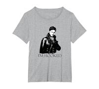 Once Upon a Time I'm Hooked Maglietta, Donna Plus-Size, Grigio Melange, 1X