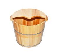 ONCLI Secchio per pediluvio in legno, vasca per pediluvio, vaschetta per pediluvio, secchio per pediluvio in legno di abete naturale, secchio per pediluvio con coperchio, super facile da usare,