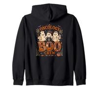 Oncologia Halloween Crew Ghost Infermiera Consapevolezza del Cancro Felpa con Cappuccio