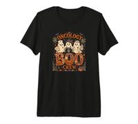Oncologia Halloween Crew Ghost Infermiera Consapevolezza del Cancro Maglietta Premium