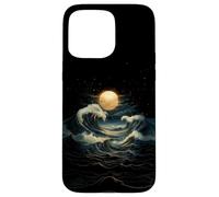 Onda Blu Luna Piena Mistico Boho Strega Zen Donne All'aperto Custodia per iPhone 15 Pro Max