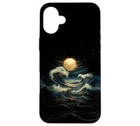 Onda Blu Luna Piena Mistico Boho Strega Zen Donne All'aperto Custodia per iPhone 16 Plus