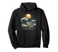 Onda Blu Luna Piena Mistico Boho Strega Zen Donne All'aperto Felpa con Cappuccio