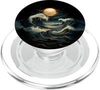 Onda Blu Luna Piena Mistico Boho Strega Zen Donne All'aperto PopSockets PopGrip per MagSafe