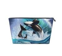 Onda delle orche assassine dell'Orca, Borsa da toilette Borsa per trucco Borsa per cosmetici Borsa da toilette da viaggio portatile