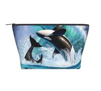 Onda delle orche assassine dell'Orca, Borsa da toilette Borsa per trucco Borsa per cosmetici Borsa da toilette da viaggio portatile