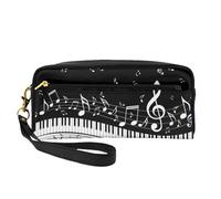 Onda di note musicali, Borsa per il trucco Borsa per cosmetici Borsa da viaggio portatile da toilette Astuccio in pelle per donne e ragazze