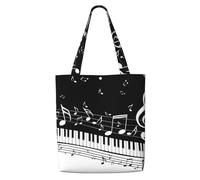 Onda di note musicali,Borse della spesa riutilizzabili, borse per la spesa, borsa a tracolla in tela di grande capacità