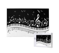 Onda di note musicali,Puzzle in legno da 1000 pezzi per famiglie, puzzle per adulti e adolescenti