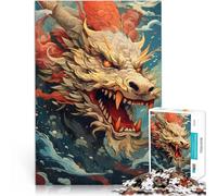 Onda giapponese del drago Puzzle da 1000 pezzi per adolescenti Giocattolo educativo antistress Ogni pezzo è unico - Gioco divertente e stimolante per tutta la famiglia 75x50cm