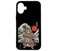 Onda giapponese Samurai Cat Warrior Ukiyo-e Art Uomini Donne Bambini Custodia per iPhone 16 Plus