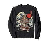 Onda Giapponese Samurai Cat Warrior Ukiyo-e Art Uomini Donne Bambini Felpa