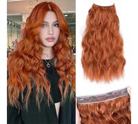 Onda Lunga Sintetica Invisibile 4 Clip In Estensioni Per Capelli Ombre Naturale Nero Biondo Linea Di Pesce Capelli Finti Pezzo Unico