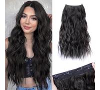 Onda Lunga Sintetica Invisibile 4 Clip In Estensioni Per Capelli Ombre Naturale Nero Biondo Linea Di Pesce Capelli Finti Pezzo Unico