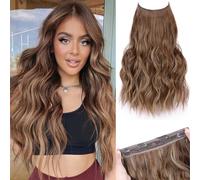 Onda Lunga Sintetica Invisibile 4 Clip In Estensioni Per Capelli Ombre Naturale Nero Biondo Linea Di Pesce Capelli Finti Pezzo Unico